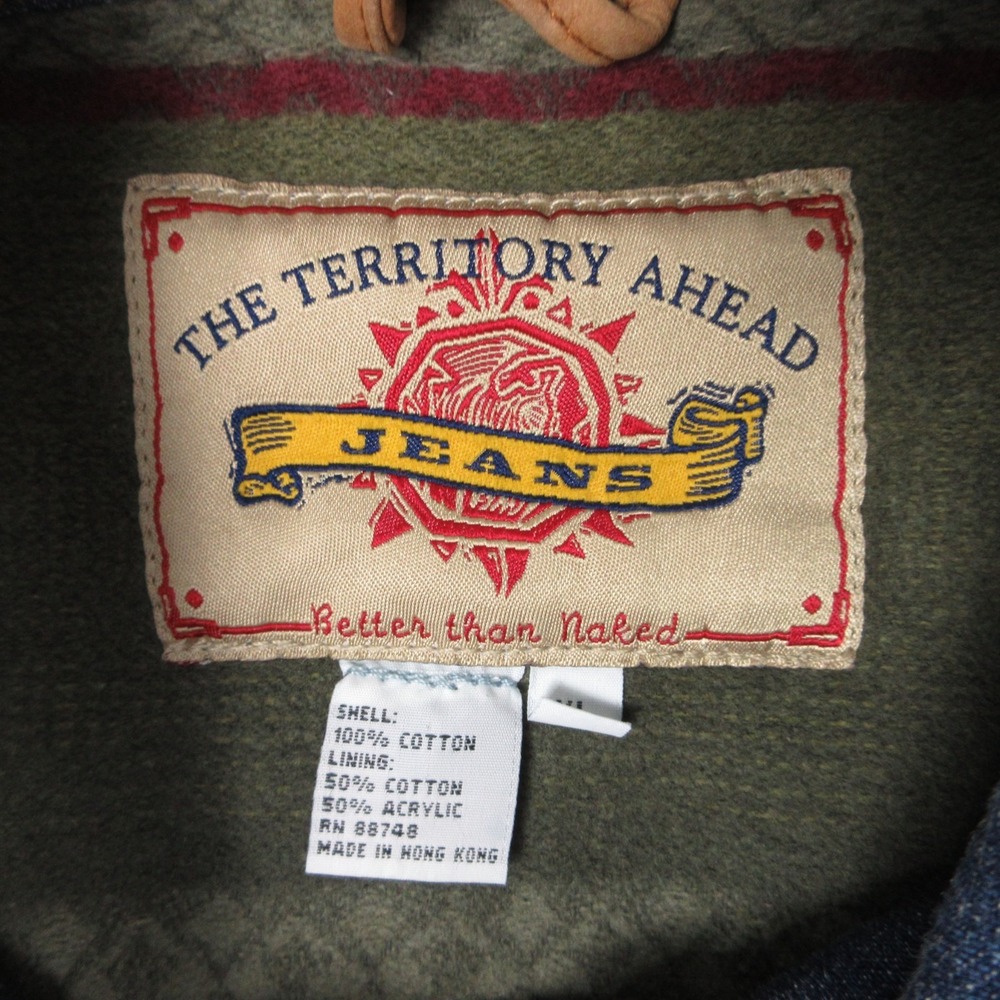 Vintage Territory Ahead Jacket Mens XL Blue Denim Lined Chore Coat Jean Workwear - Picture 3 of 9
